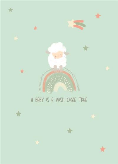 Sheep Love Card with baby wish quote on front.