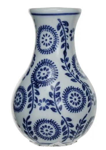 Hand-Stamped Stoneware Vase - Sold Individually