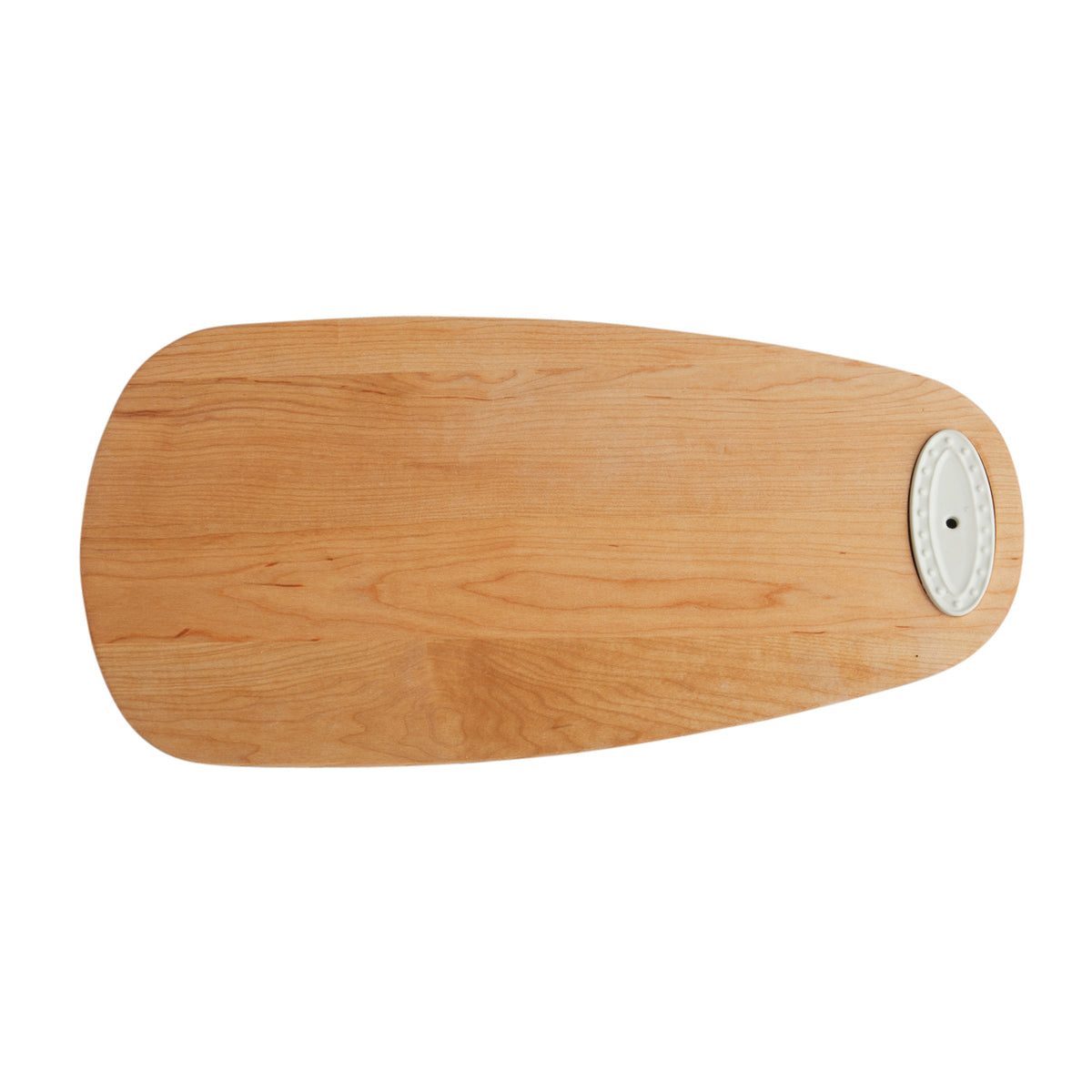 Rectangular maple wood tasting board with a natural grain finish.