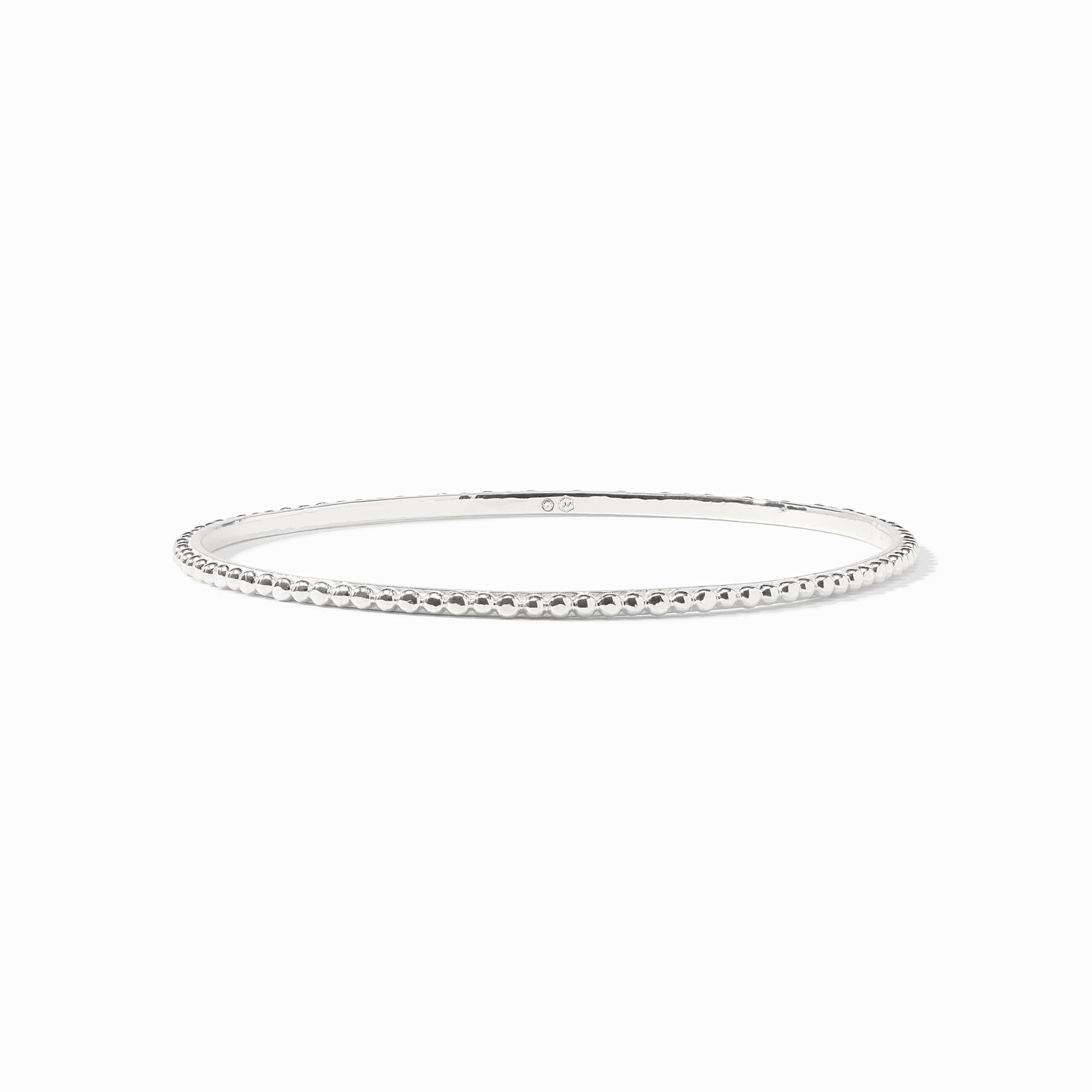 Slender gold-plated bangle with raised bead detail and Julie Vos hallmark.