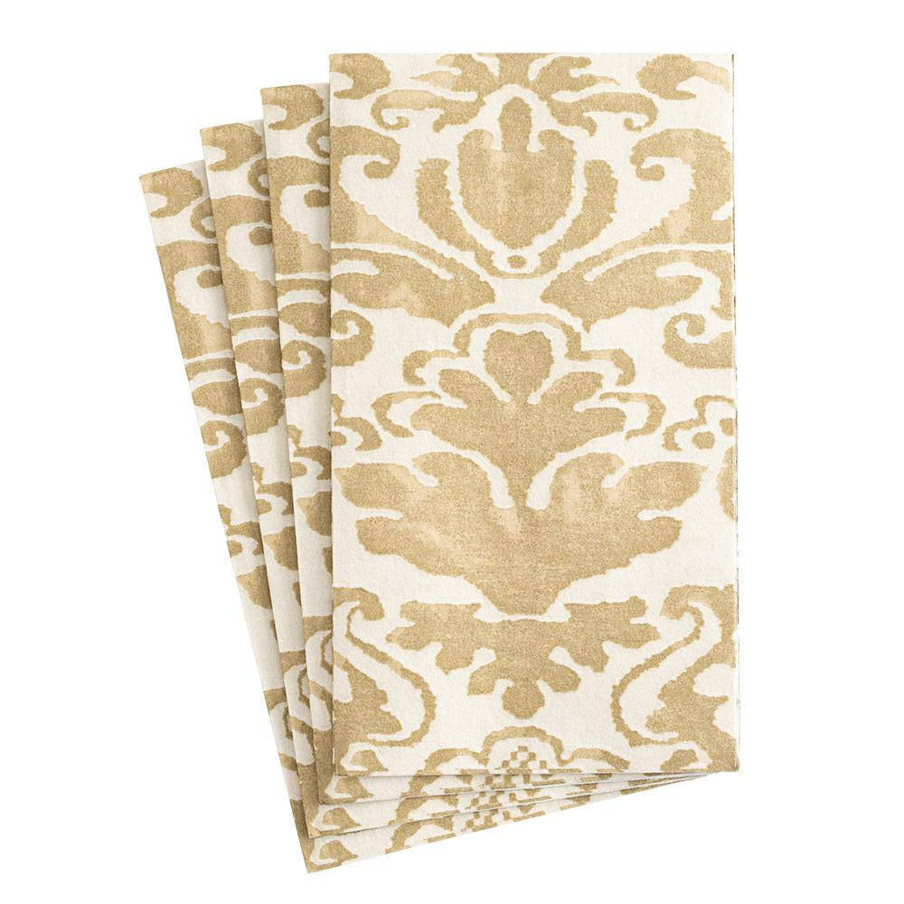White triple-ply paper guest towel with subtle printed design