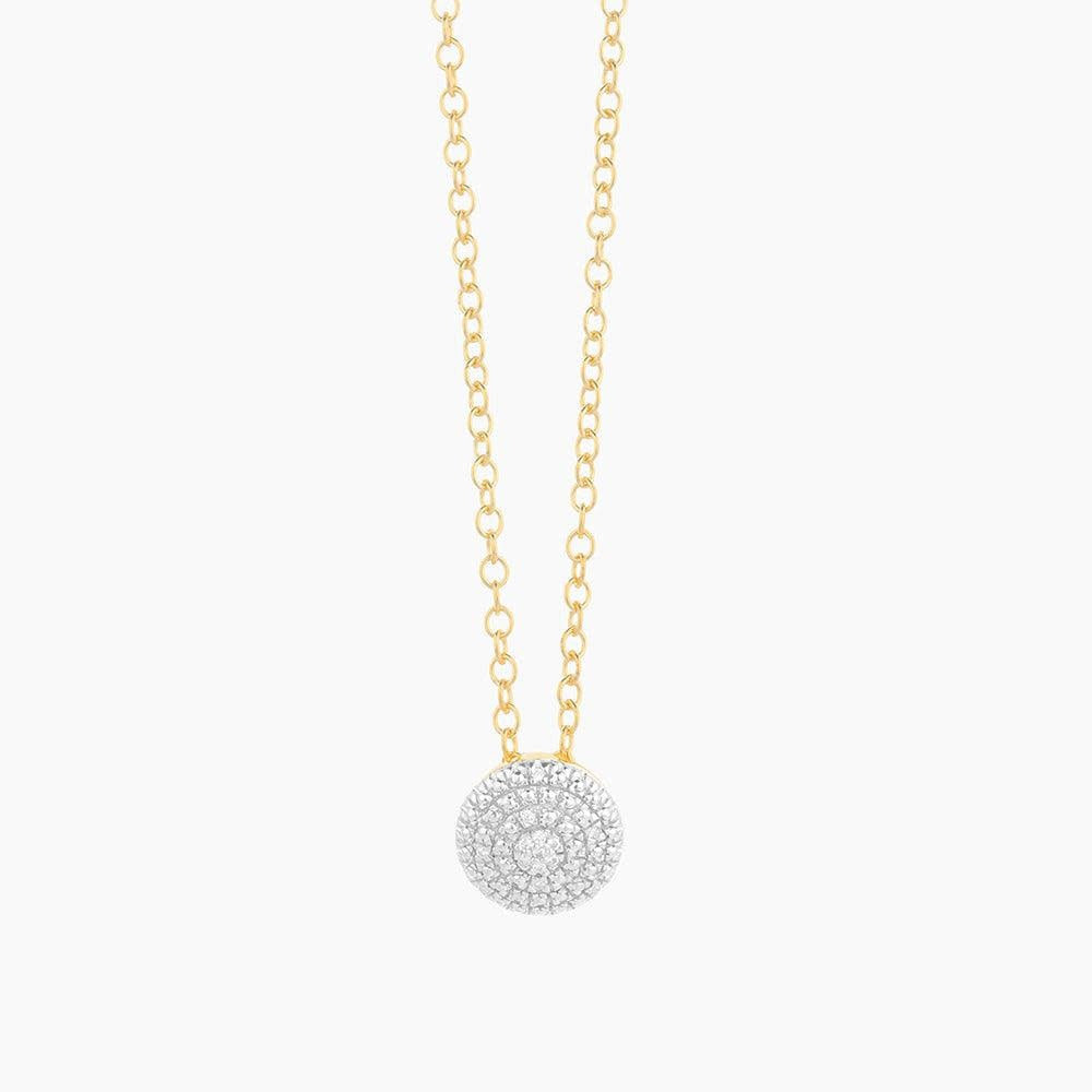 Silver-toned diamond cross pendant necklace on a chain with lobster closure.
