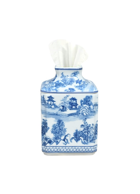 White porcelain square tissue box with clean lines