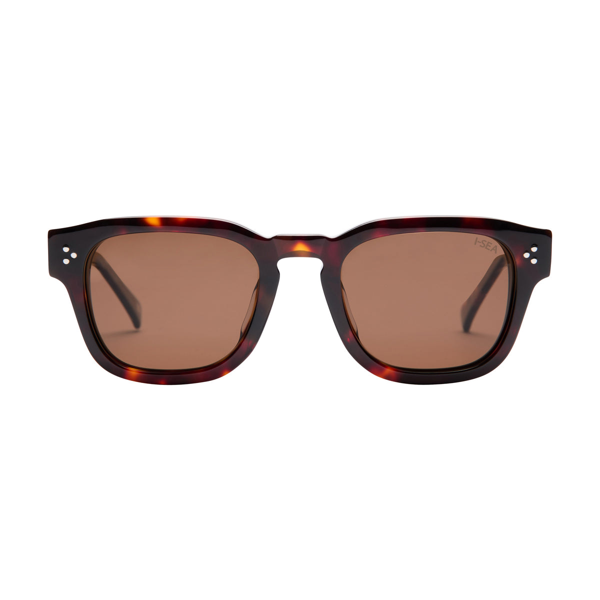 Camden sunglasses with tortoise acetate frames and brown polarized lenses.