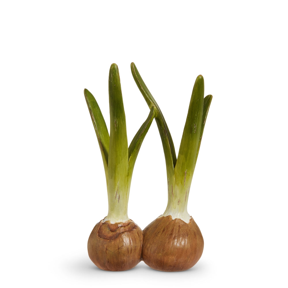 Green bulb vase with brown water seal finish made of polyresin.