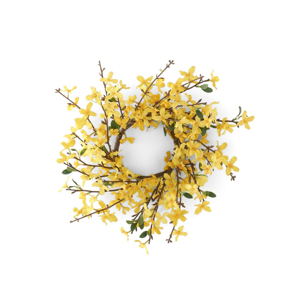 Yellow Forsythia candle ring with iron construction