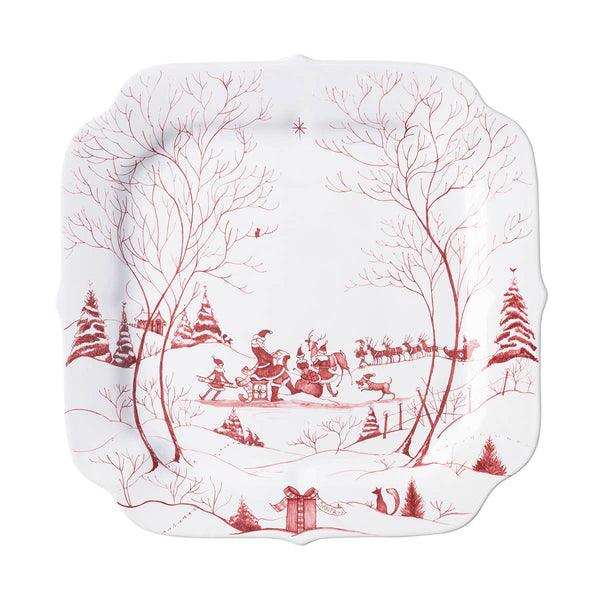 Ceramic cookie tray with Country Estate Winter Frolic winter-themed pattern