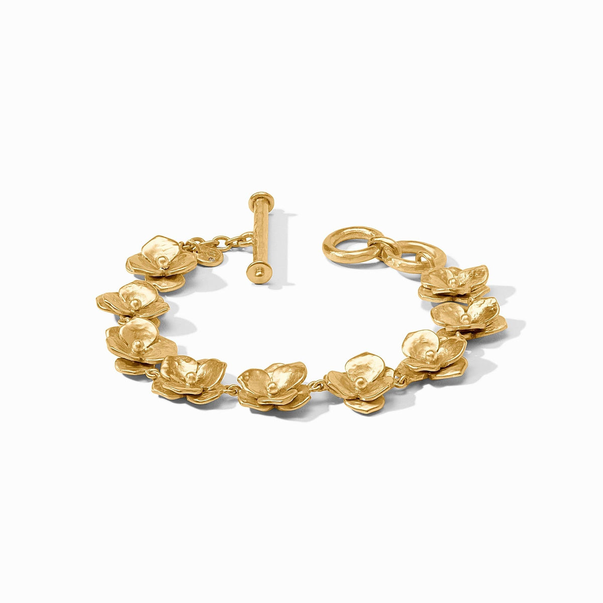 Adjustable gold-plated toggle bracelet with Julie Vos hallmark