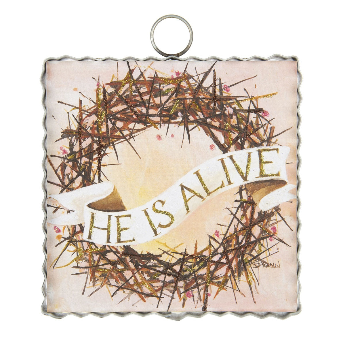 Mini Gallery frame titled 'He is Alive' with a black finish.