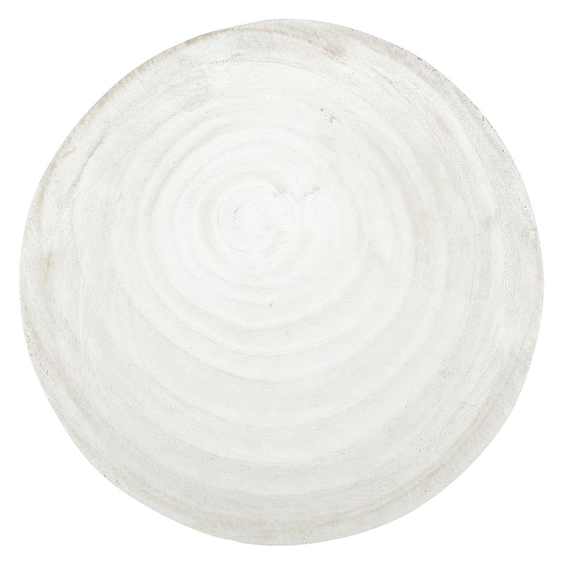 White wash Paulownia wood medium bowl with a round shape.