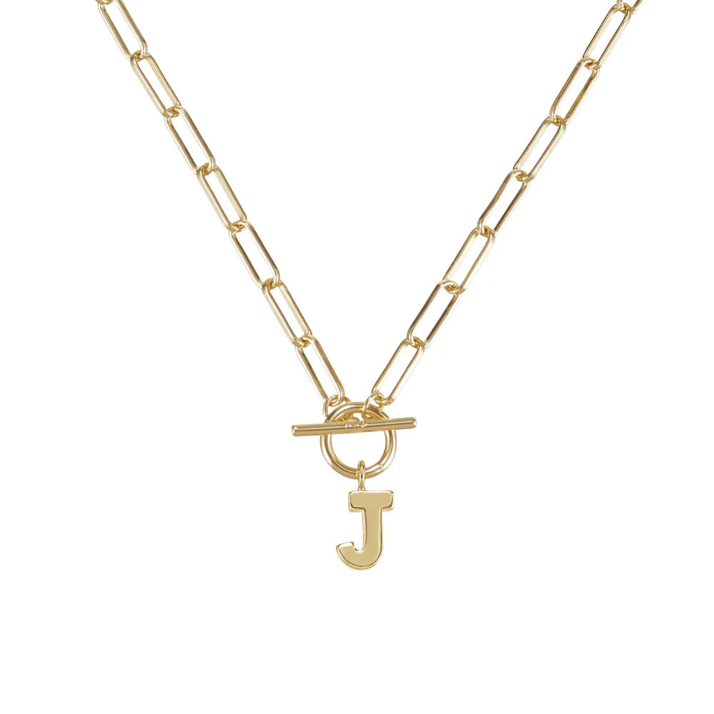 Toggle Initial Necklace Gold