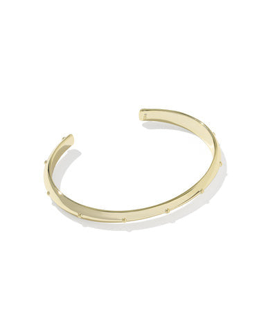 Single gold cuff bracelet with small stud accents from the Oakland Set of 3 Cuff Bracelets.