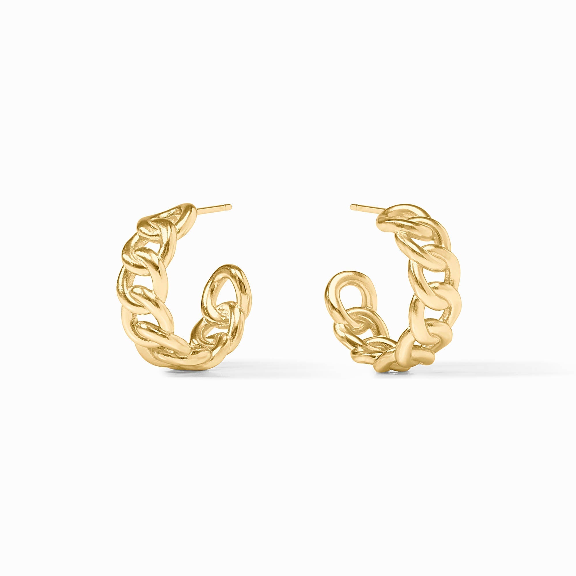 Dolce Hoop earrings featuring a sleek gold-plated circular hoop with matching post and back.