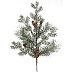 Round glitter pine wreath with cone accents in green