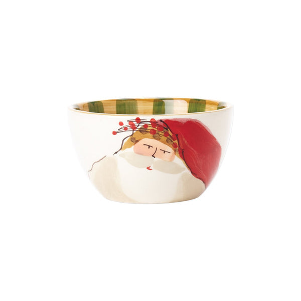 White Terra Bianca ceramic cereal bowl with Old St. Nick branding