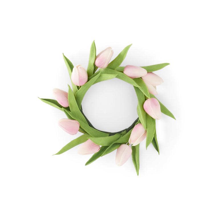 Ten-inch real touch mini tulip candle ring in PU material with a smooth silhouette.