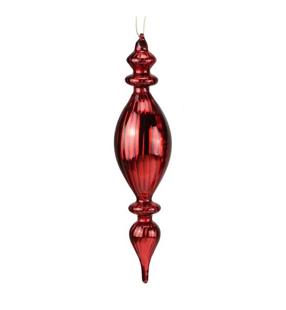 Mercury glass finial with dark rich tones in a classic ornamental silhouette.