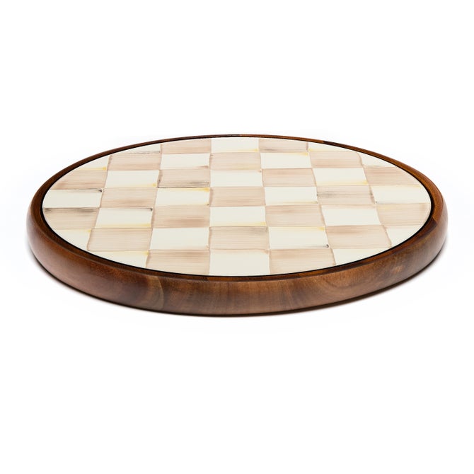 Mocha Check Large Trivet