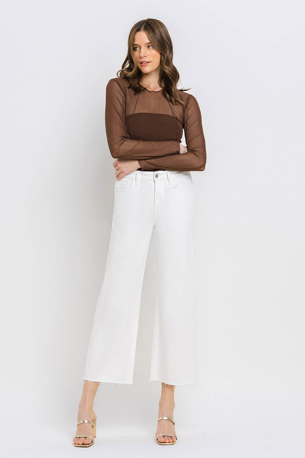 Stella High Rise Crop Wide Leg Jeans