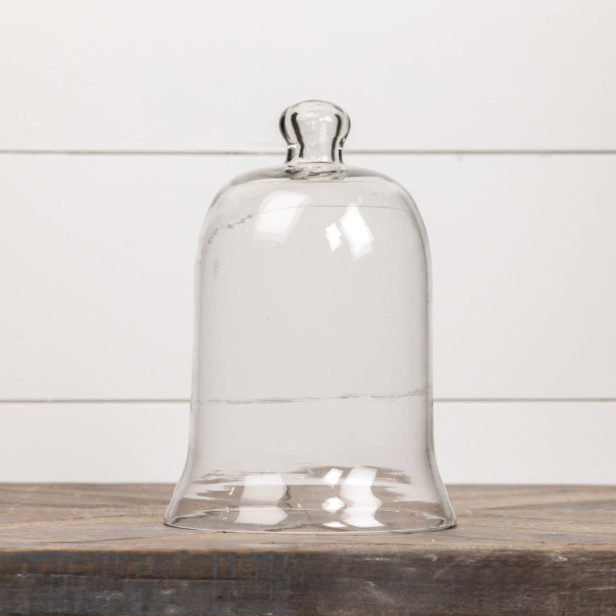 Ten-inch clear glass cloche dome with seven-inch square base