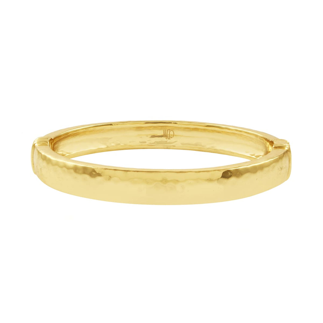 Cleopatra Oval Hinged Bangle - Gold