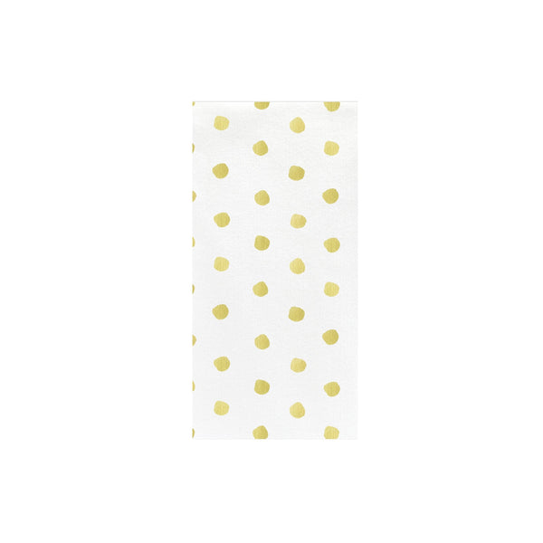 White Papersoft Guest Towels with a gold metallic polka dot pattern.