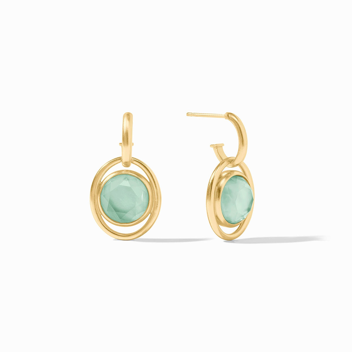 Laguna gold-plated hoop earring with a single charm pendant