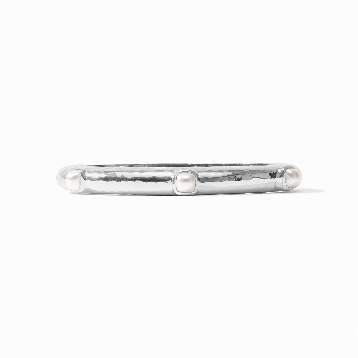 Silver Catalina hinge bangle with imported glass inlay