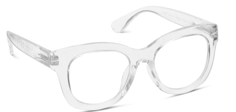 Oversized round sunglasses with spring hinges in a dark frame.