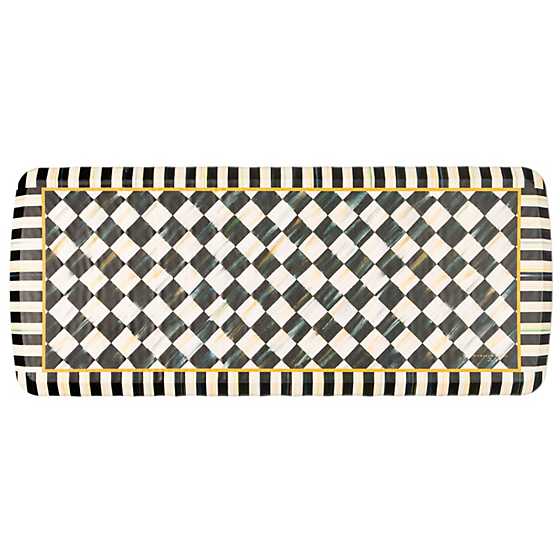 Beige Courtly Check GelPro comfort mat with beveled edge