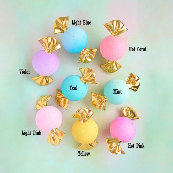 Fiber pulp bonbon candy display stand with a natural beige color.