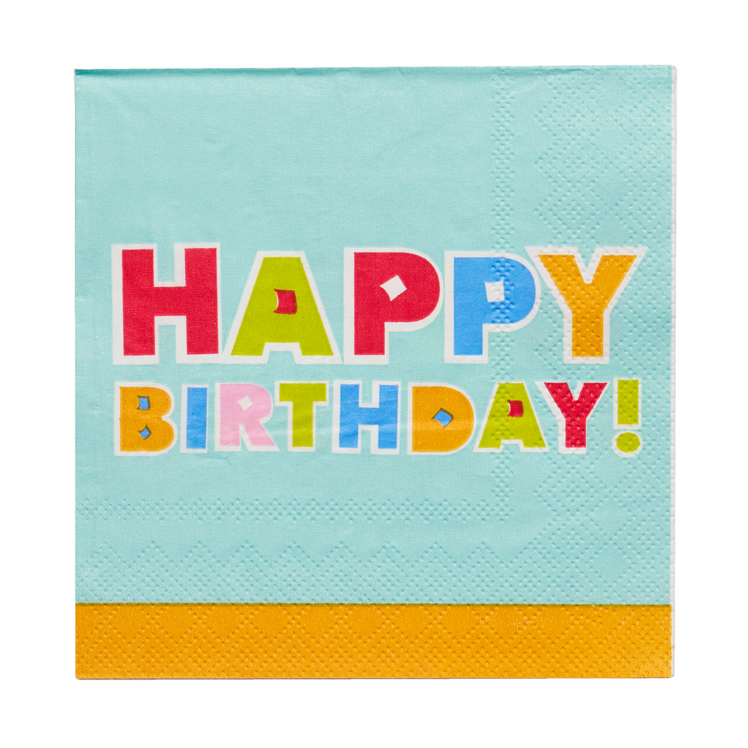 Cocktail Napkin Bright Birthday