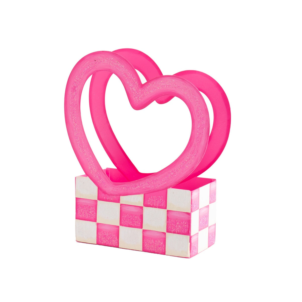 Heart-shaped box with a soft pink finish.