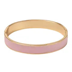 Gold hinged bangle bracelet with bold enamel finish