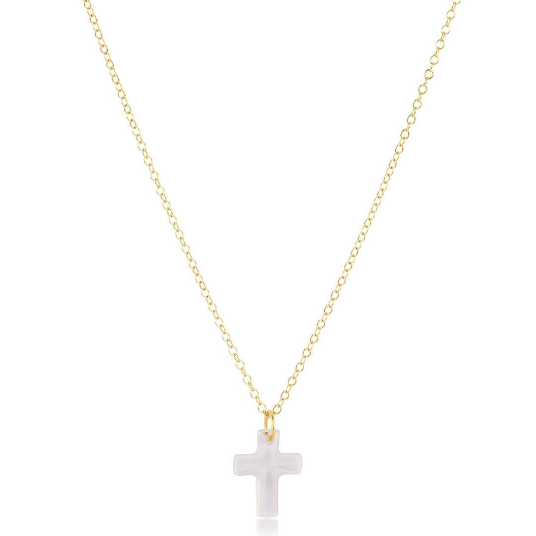 16" Necklace Gold - Blessed Crystal Charm