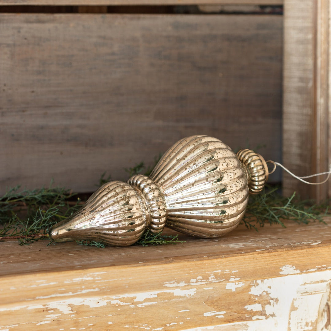 12" Lantern Antique Mercury Glass Ornament