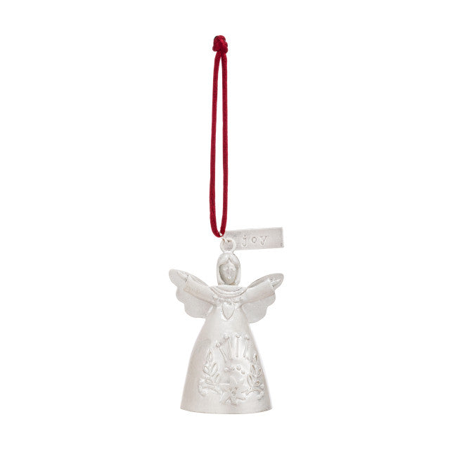 Mini Bell Angel Ornament in metal with iron finish featuring a bell-shaped silhouette.