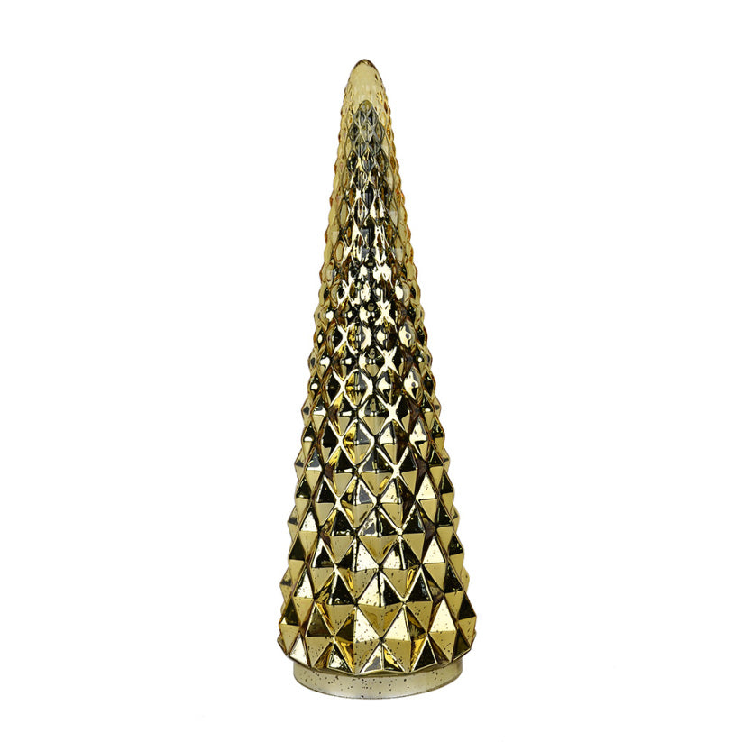 D8-inch artificial Christmas tree with a classic conical silhouette.