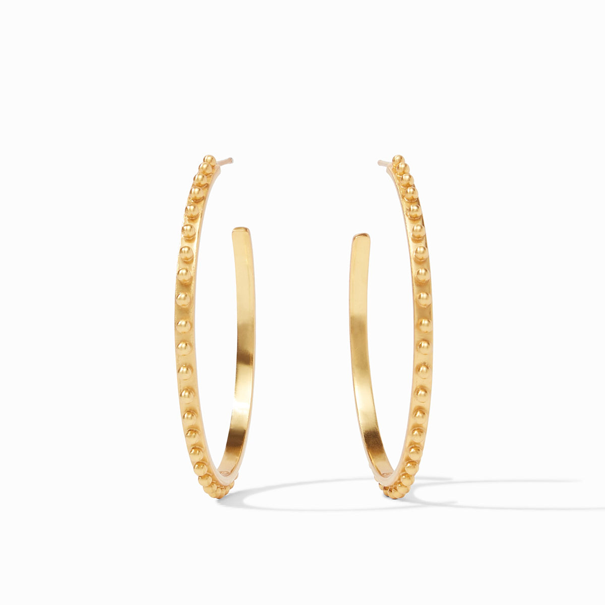 Gold-plated SoHo hoop earring with studded gold bead detailing.