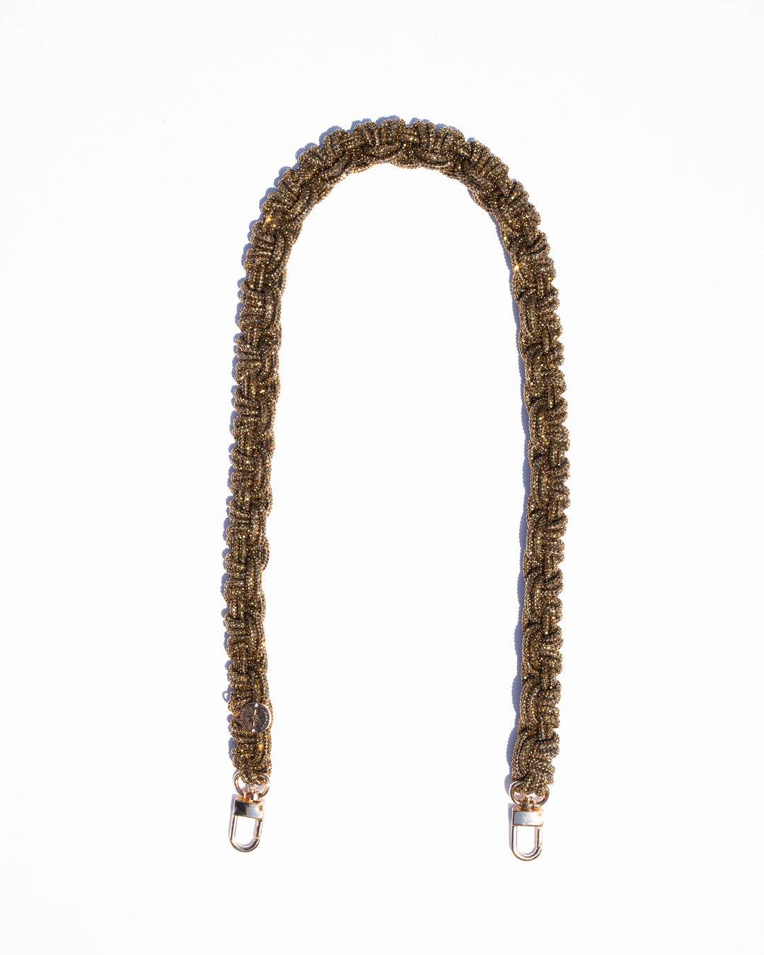 Petite Crown Strap: a high-gloss electroplated strap with swivel clasps and hooks.