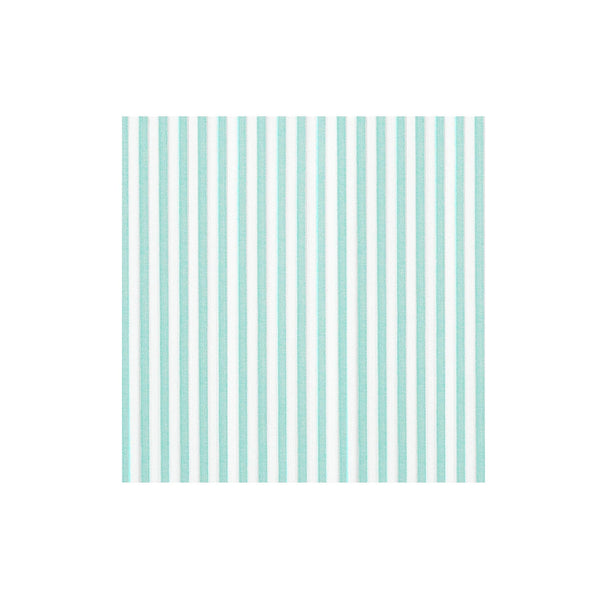 Papersoft dinner napkin with a vertical mint green and white striped pattern.