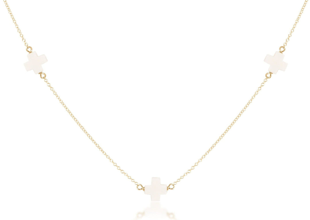 17" Choker Simplicity Chain Gold - Signature Cross
