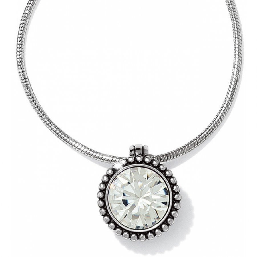 Silver plated necklace with fine quality crystal pendant on adjustable chain
