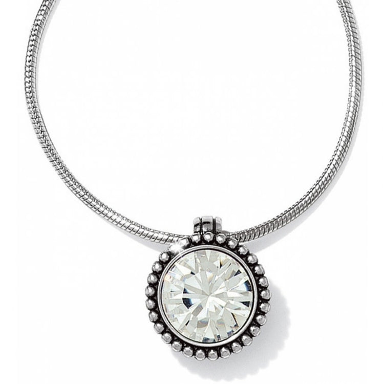 Silver plated necklace with fine quality crystal pendant on adjustable chain