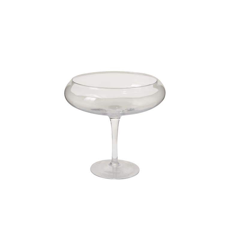 Small Belvedere glass vase with a square silhouette measuring 11.5 inches wide.