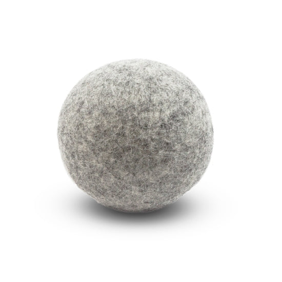 Single white eco dryer ball with smooth silicone surface