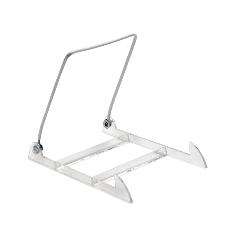 Clear acrylic adjustable display stand with white wire frame
