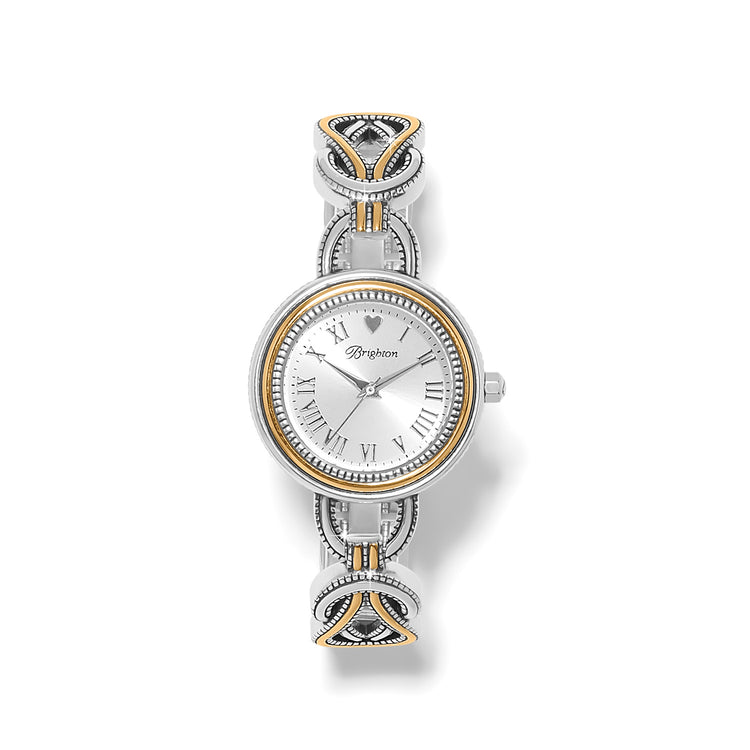 Silver-gold two-tone Clifden watch with fold-over clasp