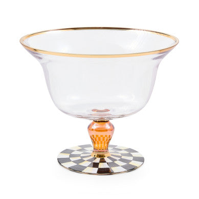 Courtly Check Glass Pedestal Bowl