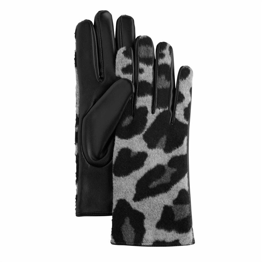 Faux Leather Leopard Gloves